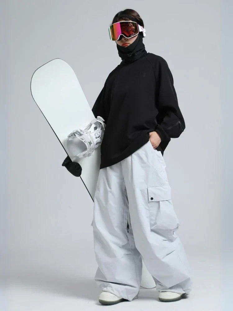 Spodnie snowboardowe luźne z kieszeniami cargo męskie | Krój baggy na stok