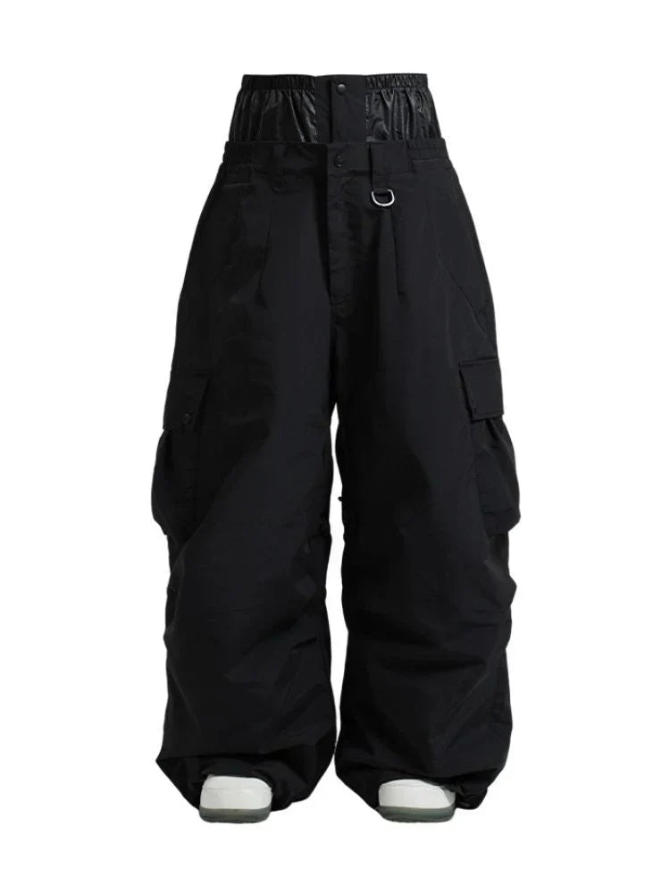 Spodnie snowboardowe luźne z kieszeniami cargo męskie | Krój baggy na stok