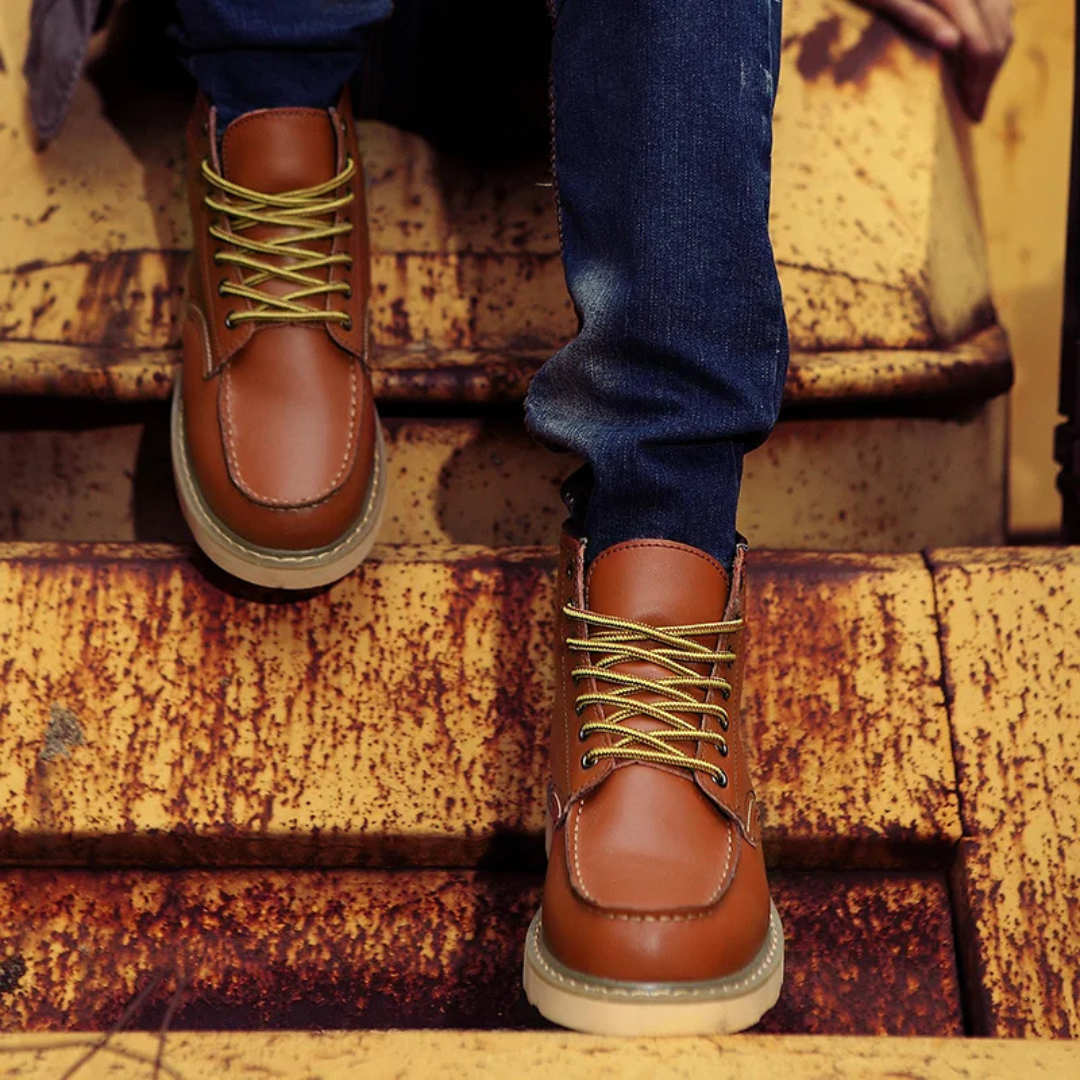 Botki Sznurowane Klasyczne Męskie w Stylu Vintage | Kolekcja Casualowa