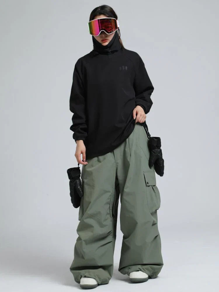 Spodnie snowboardowe luźne z kieszeniami cargo męskie | Krój baggy na stok