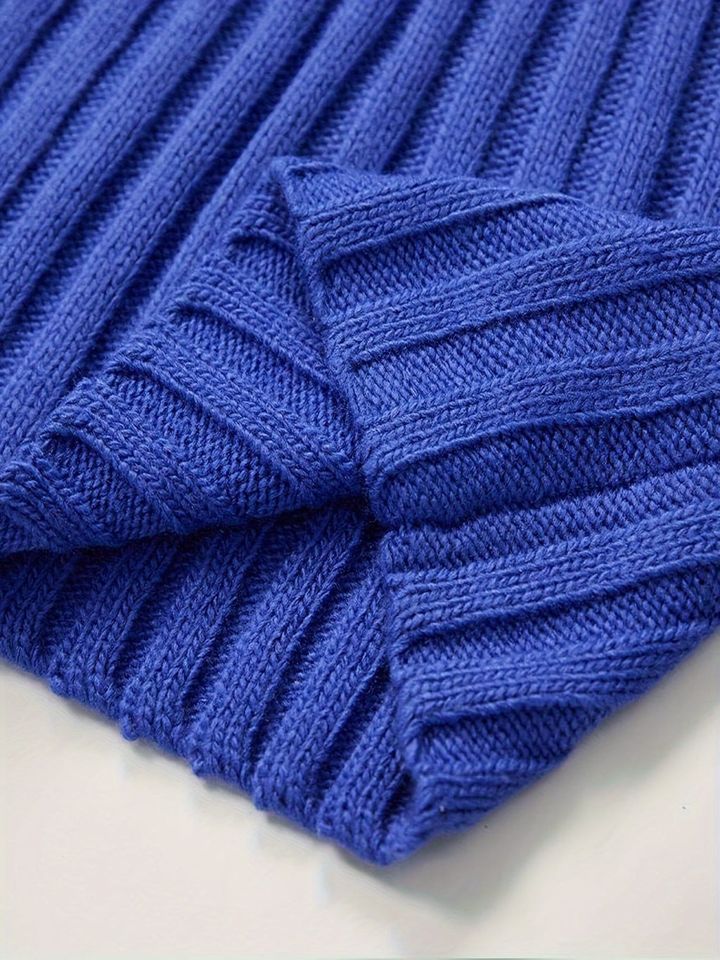 Sweter Męski Prążkowany z Wysokim Kołnierzem | Dzianina Teksturowana