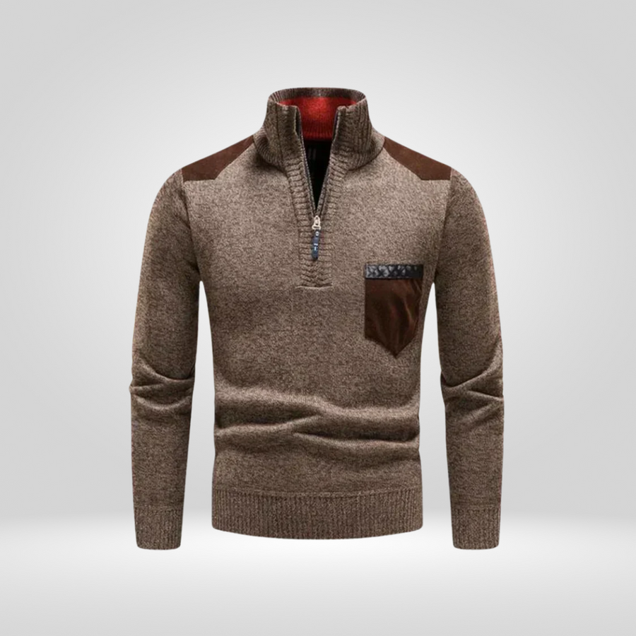 Sweter Męski | Prosta Linia Kroju, Długie Rękawy i Model Pullover