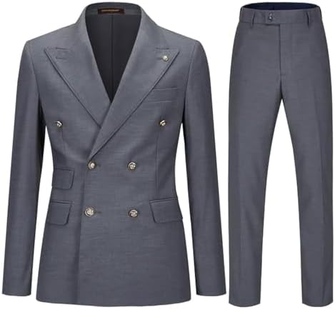 Garnitur męski dwurzędowy slim fit formalny dwuczęściowy | Ślub, biuro, wieczór