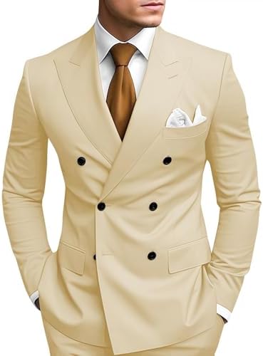 Garnitur męski dwurzędowy slim fit z klapami szpiczastymi | Ślub i studniówka