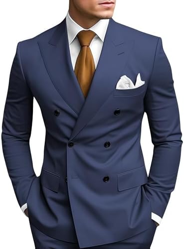 Garnitur męski dwurzędowy slim fit z klapami szpiczastymi | Ślub i studniówka