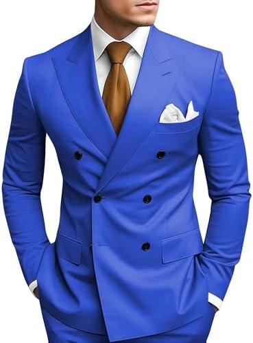 Garnitur męski dwurzędowy slim fit z klapami szpiczastymi | Ślub i studniówka