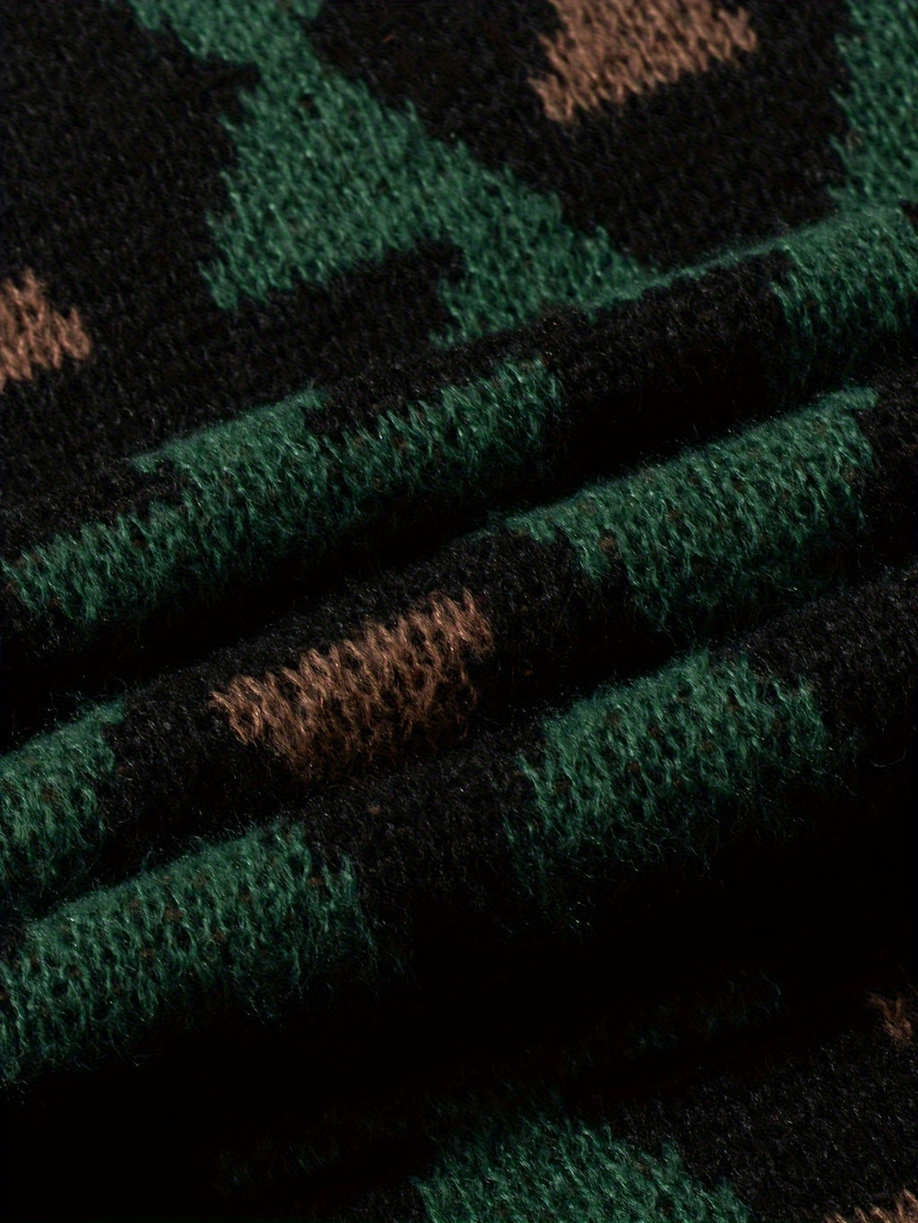 Sweter dzianinowy czarny we wzór geometryczny męski | Jesień i zima