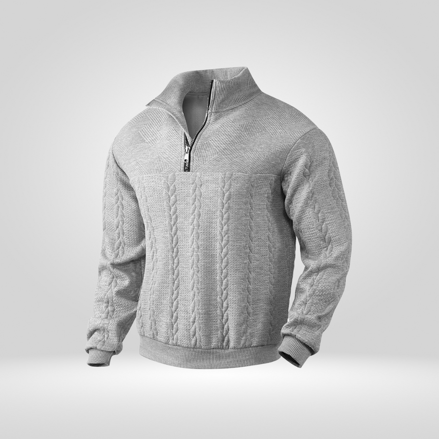 Sweter Męski | Kołnierz Henley, Pół Zamek oraz Bawełniana Dzianina