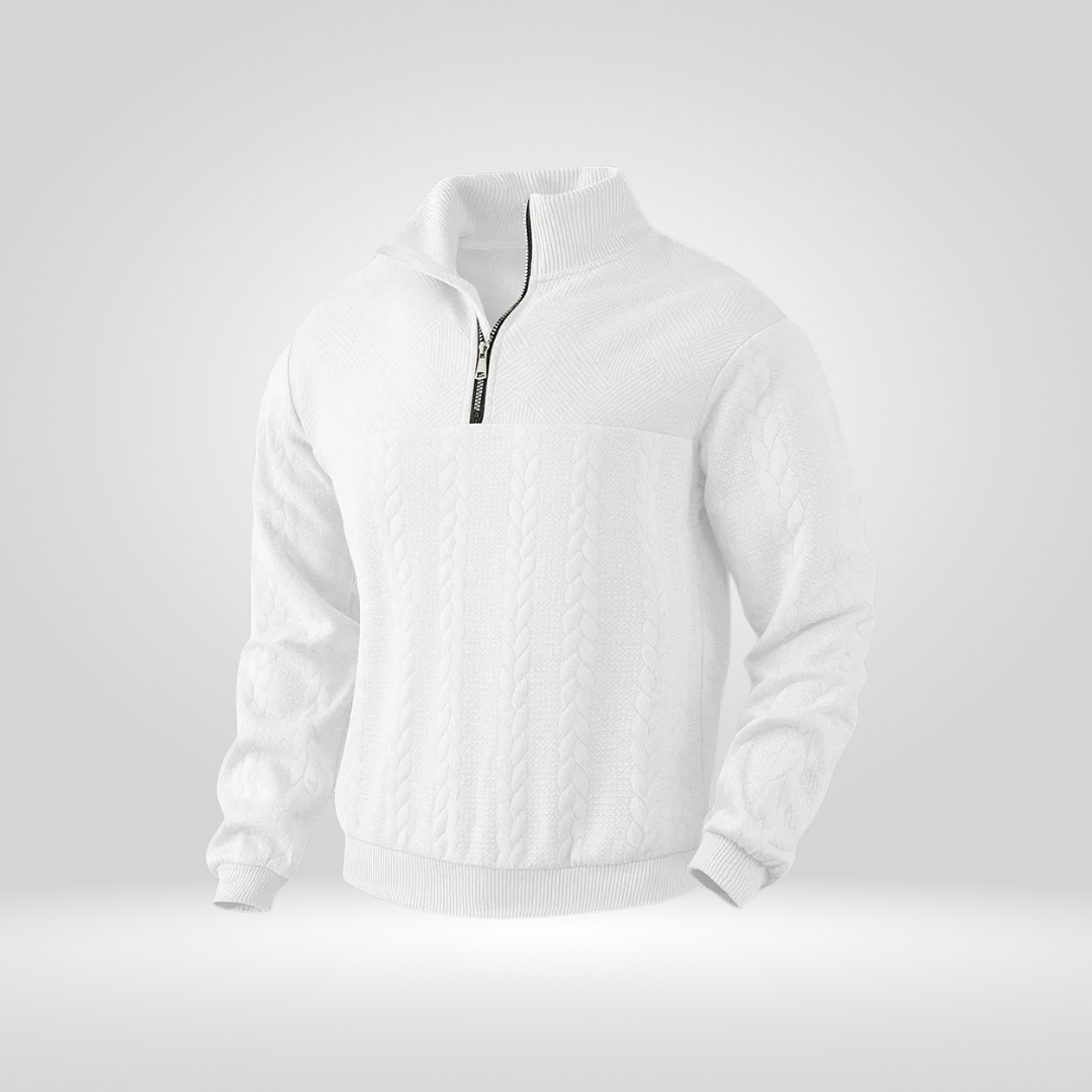 Sweter Męski | Kołnierz Henley, Pół Zamek oraz Bawełniana Dzianina