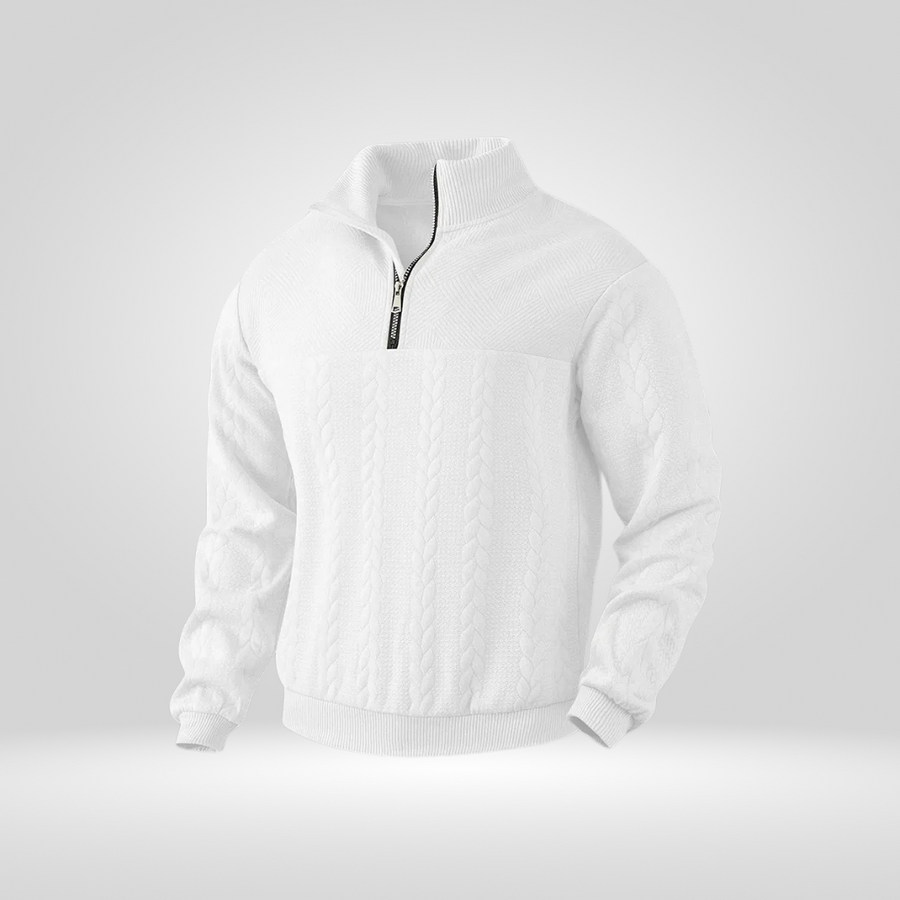 Sweter Męski | Kołnierz Henley, Pół Zamek oraz Bawełniana Dzianina
