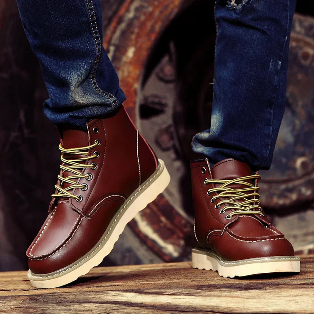 Botki Sznurowane Klasyczne Męskie w Stylu Vintage | Kolekcja Casualowa