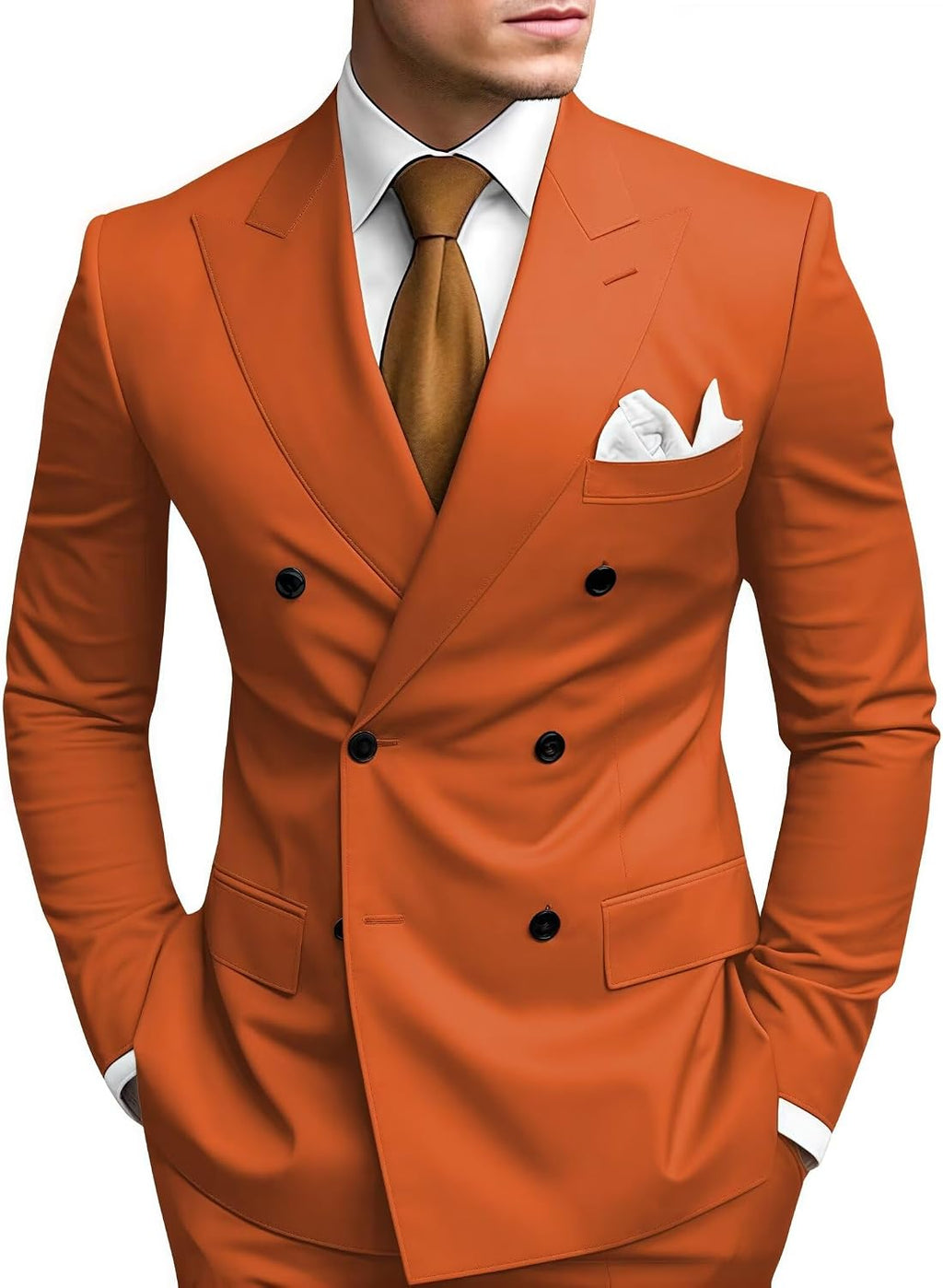 Garnitur męski dwurzędowy slim fit z klapami szpiczastymi | Ślub i studniówka