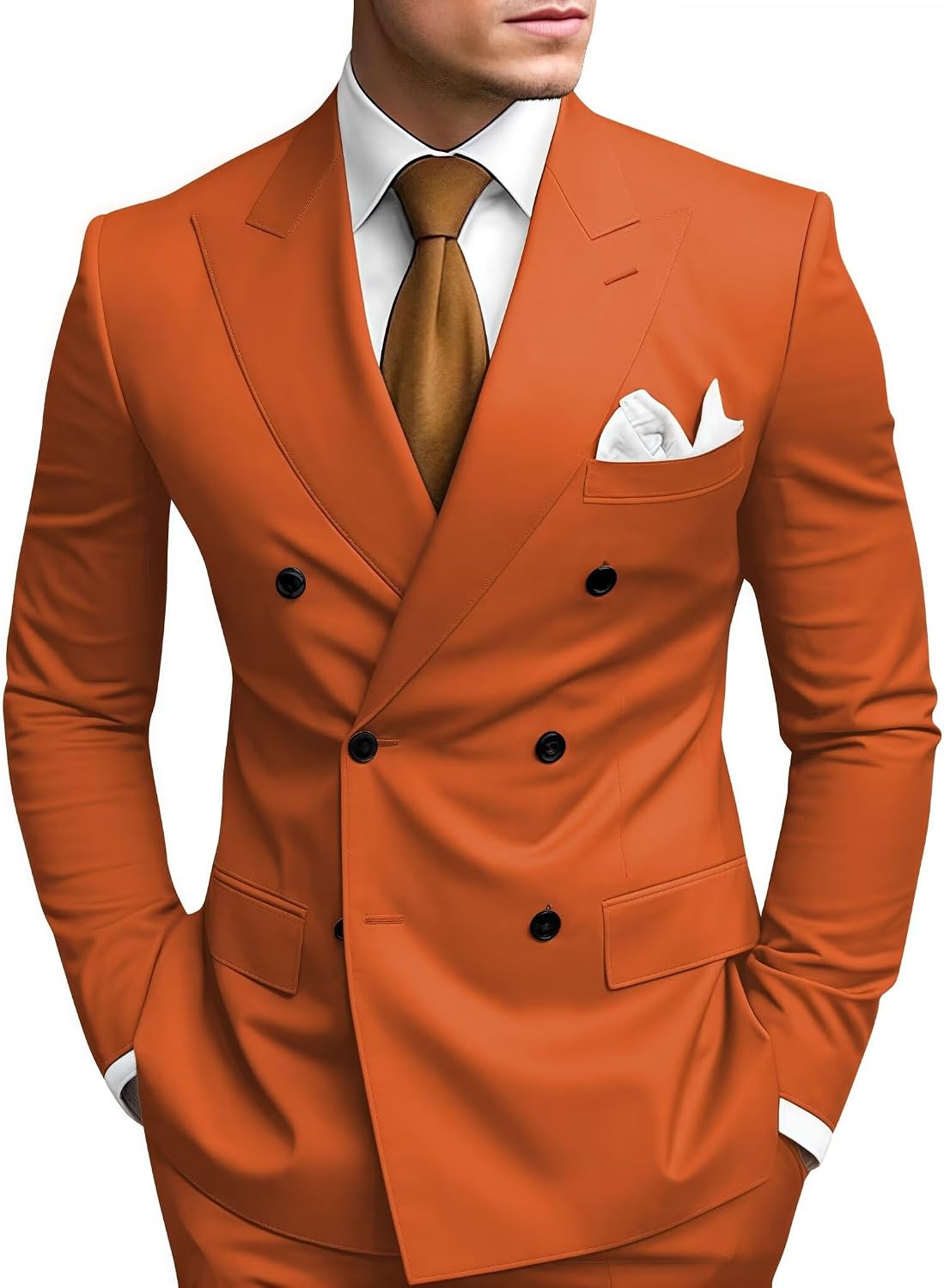Garnitur męski dwurzędowy slim fit z klapami szpiczastymi | Ślub i studniówka