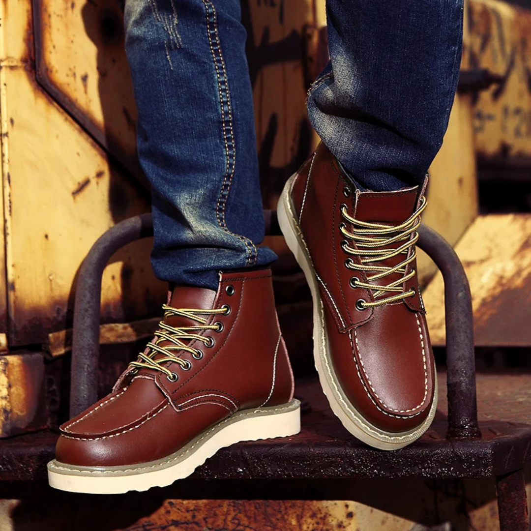 Botki Sznurowane Klasyczne Męskie w Stylu Vintage | Kolekcja Casualowa