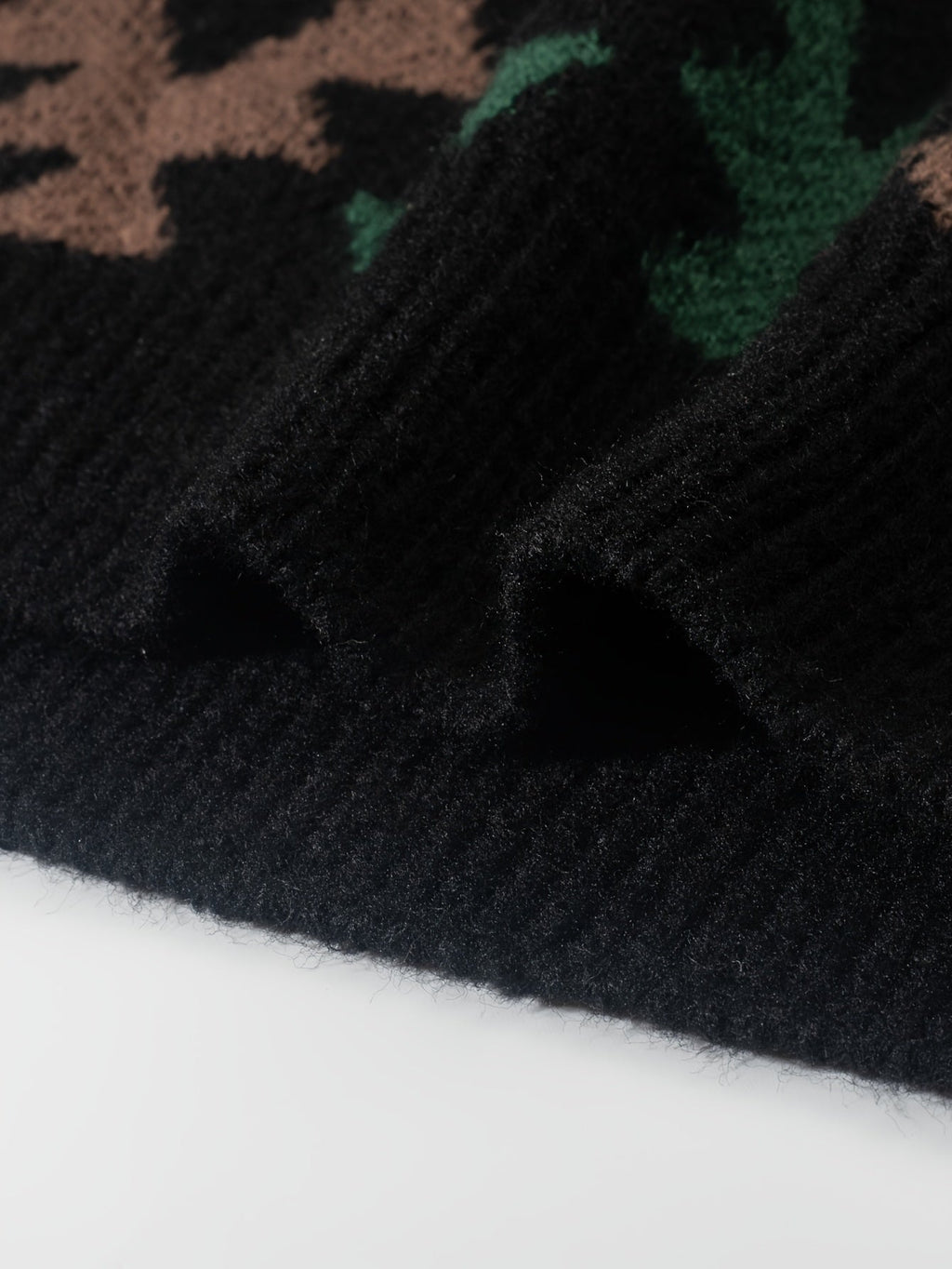 Sweter dzianinowy czarny we wzór geometryczny męski | Jesień i zima