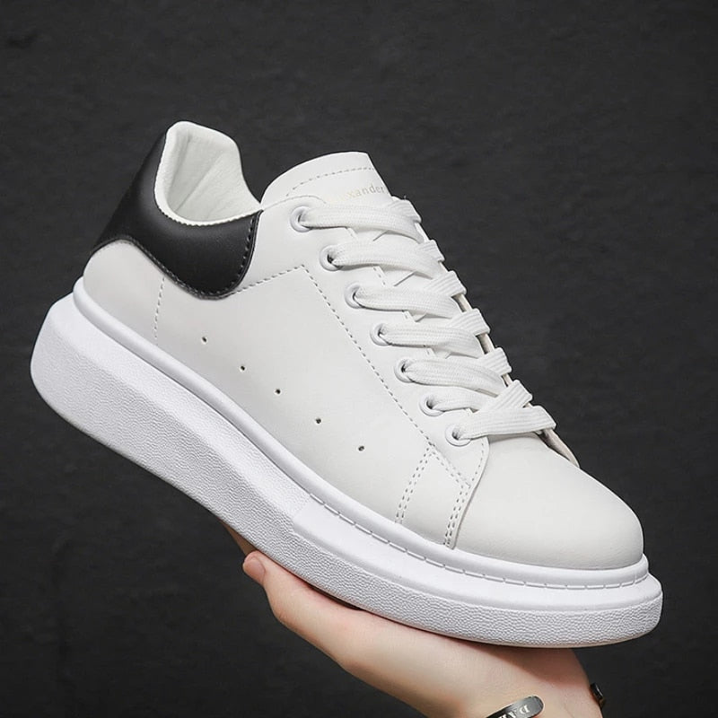 Sneakersy męskie skórzane z amortyzowaną podeszwą | Obuwie miejskie na co dzień