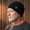 Czapka beanie dzianinowa zimowa z podwijanym mankietem i luźnym tyłem męska