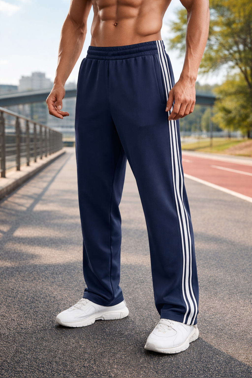 Spodnie Sportowe ze Ściągaczem Lekkie Przewiewne Męskie | na Trening i Co Dzień