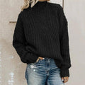 Sweter Damski | Oversize, Wysoki Kołnierz i Widoczna Struktura Splotu