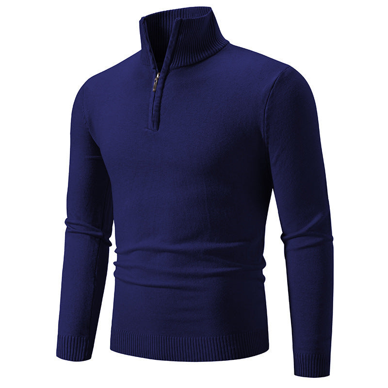 Sweter Męski | Poliester w Kroju Slim Fit z Gładkim Lekkim Materiałem