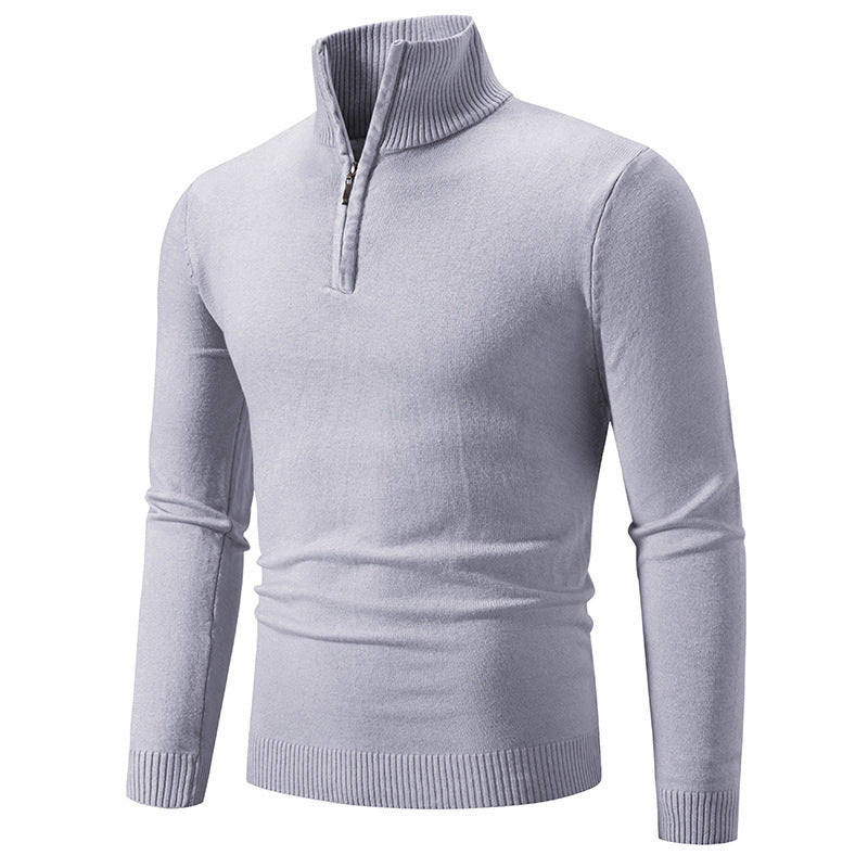 Sweter Męski | Poliester w Kroju Slim Fit z Gładkim Lekkim Materiałem