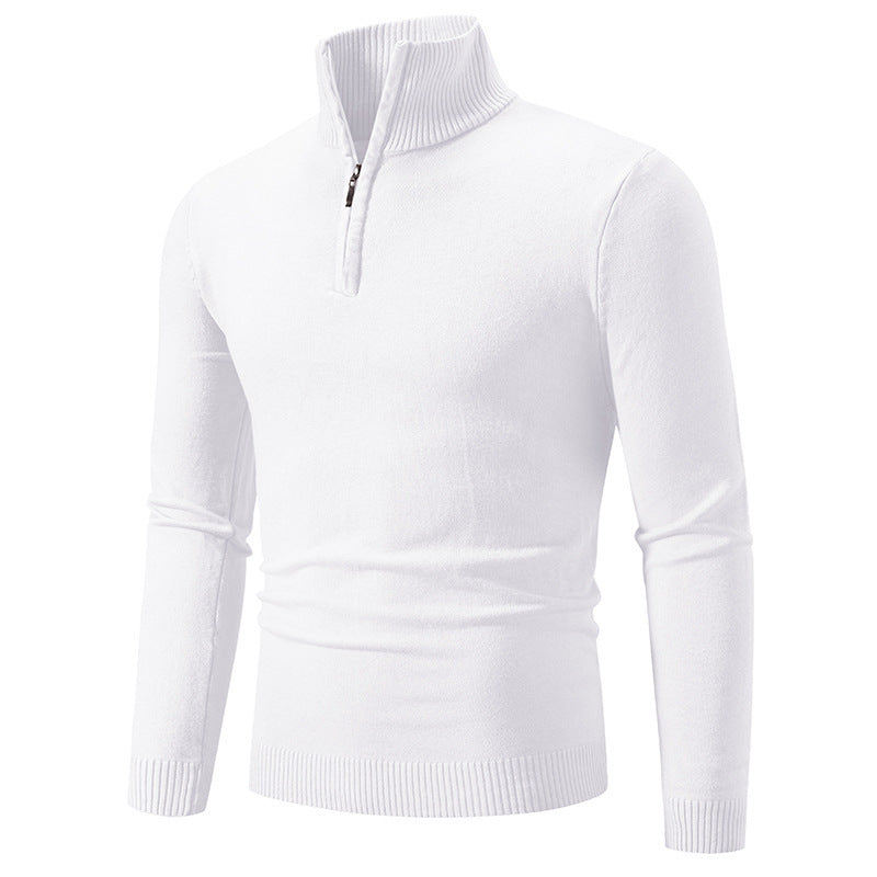 Sweter Męski | Poliester w Kroju Slim Fit z Gładkim Lekkim Materiałem