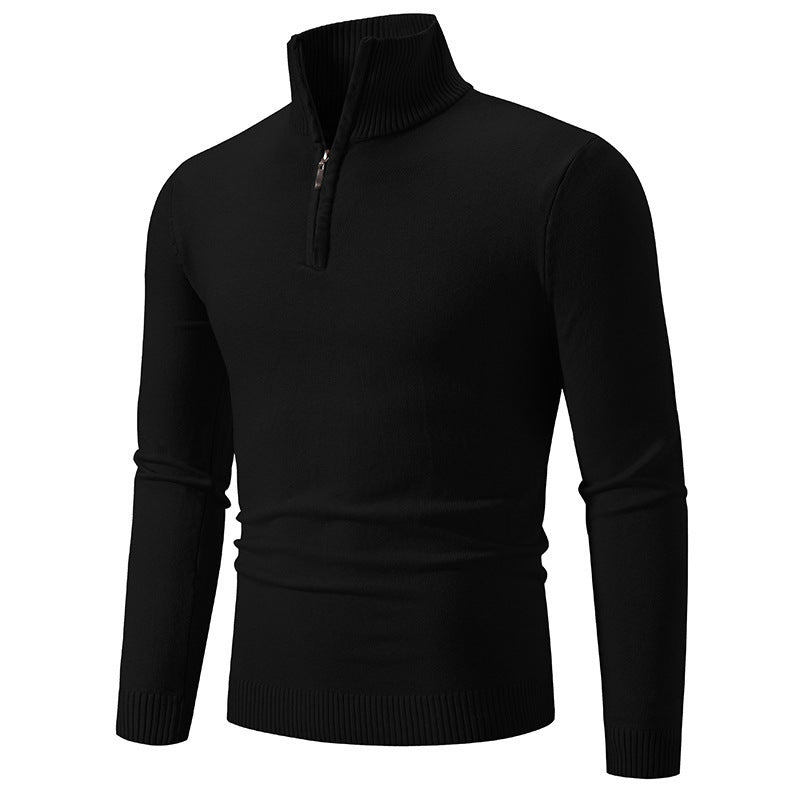 Sweter Męski | Poliester w Kroju Slim Fit z Gładkim Lekkim Materiałem