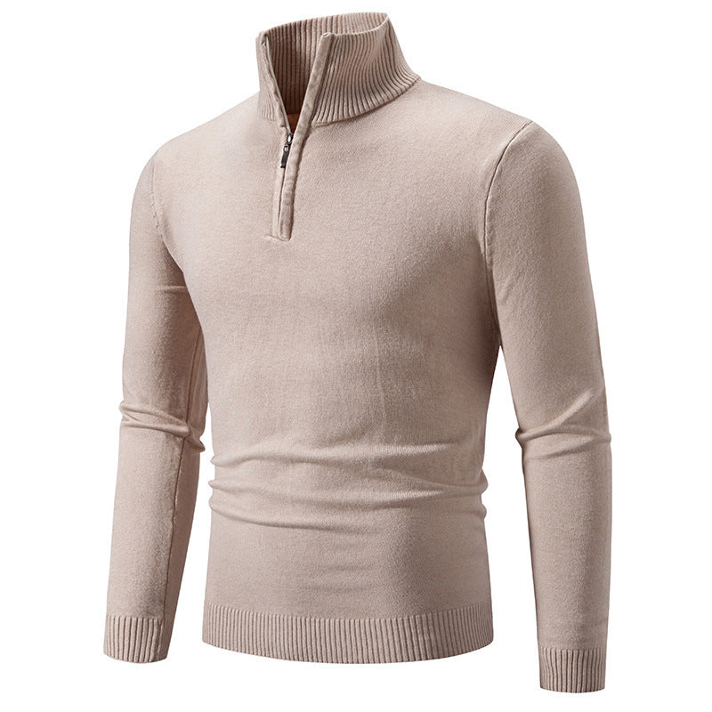 Sweter Męski | Poliester w Kroju Slim Fit z Gładkim Lekkim Materiałem