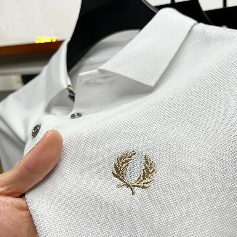 Koszulka polo męska elastyczna z kołnierzykiem i krótkim rękawem | Na co dzień