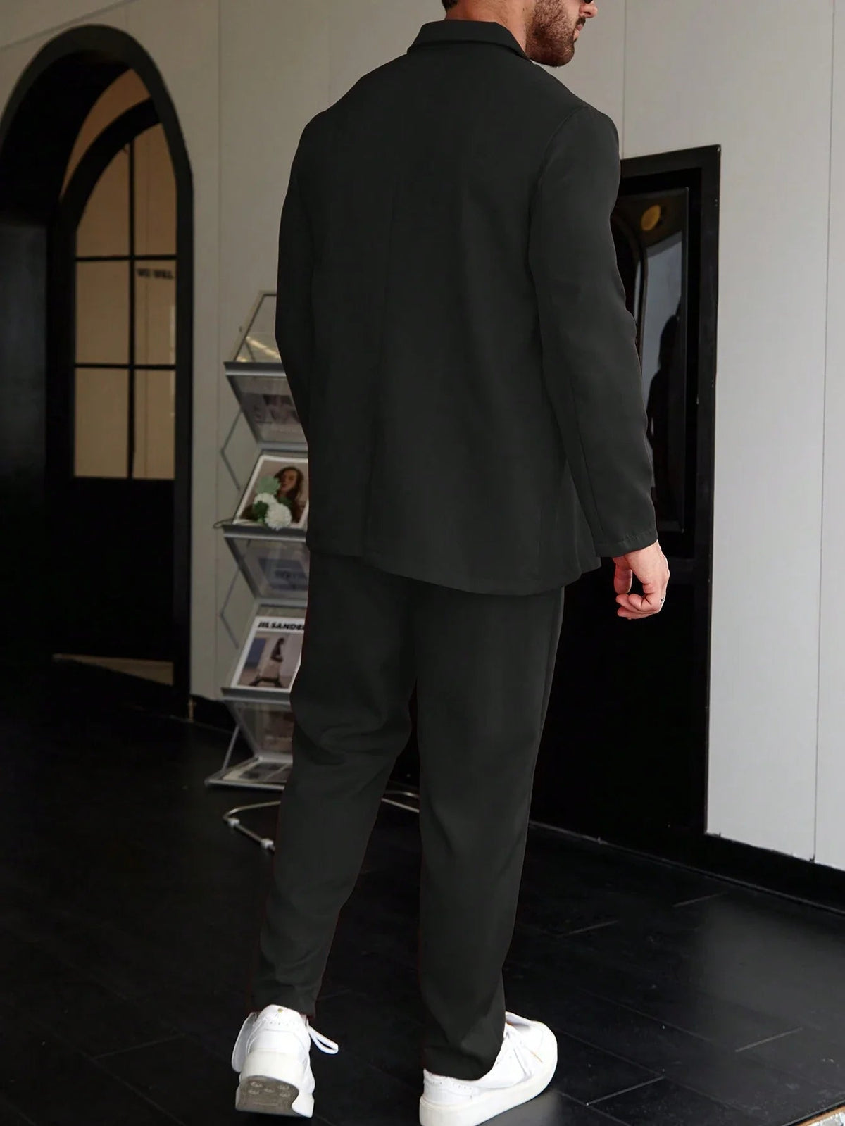 Garnitur męski dwuczęściowy slim fit z marynarką i spodniami | Zestaw biznesowy