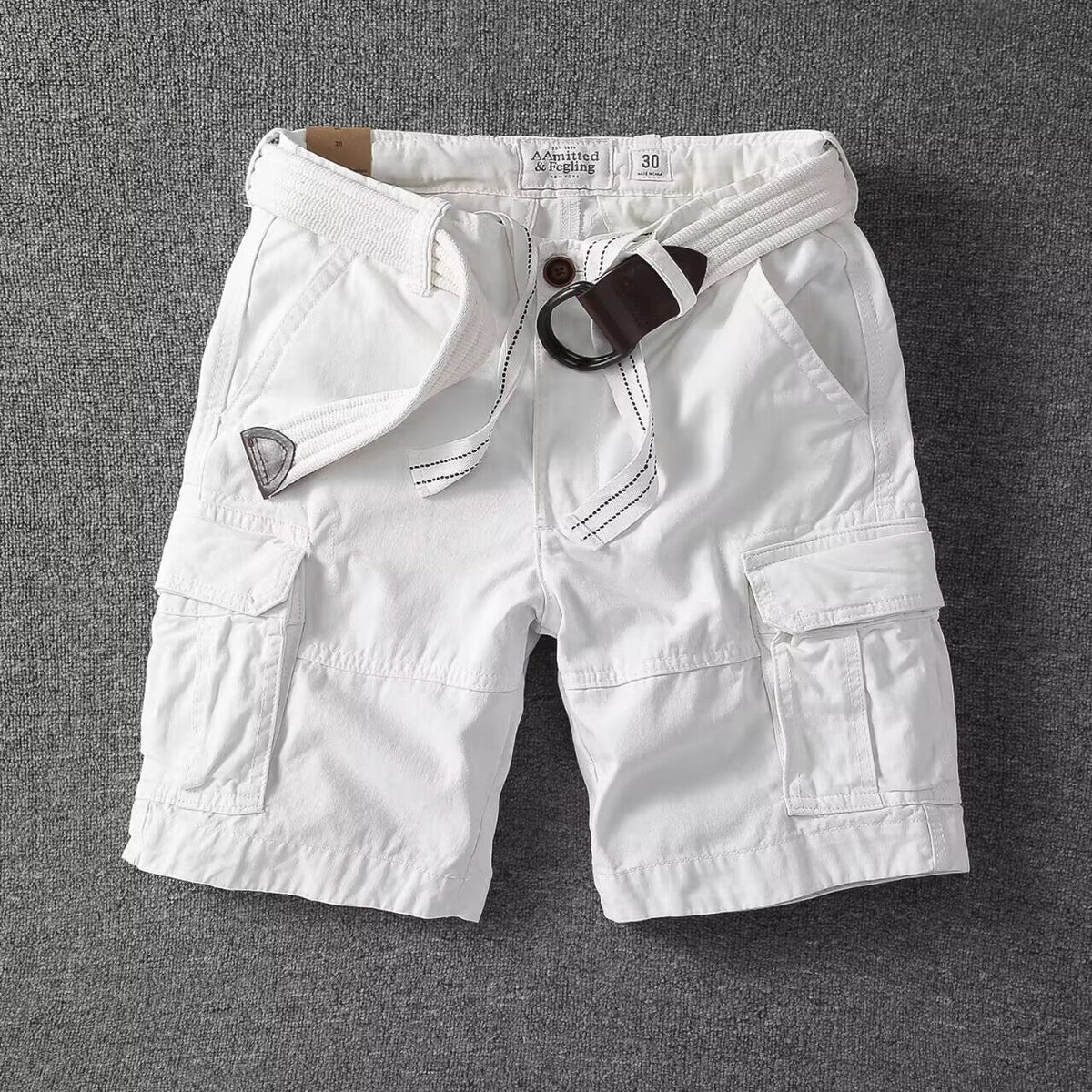 Szare Szorty Bawełniane Cargo o Luźnym Kroju dla Mężczyzn | Streetwear