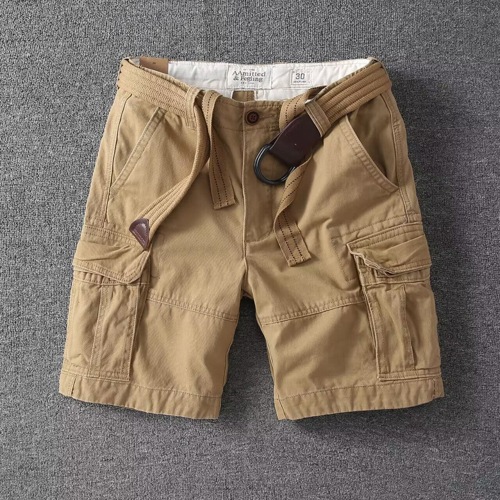 Szare Szorty Bawełniane Cargo o Luźnym Kroju dla Mężczyzn | Streetwear