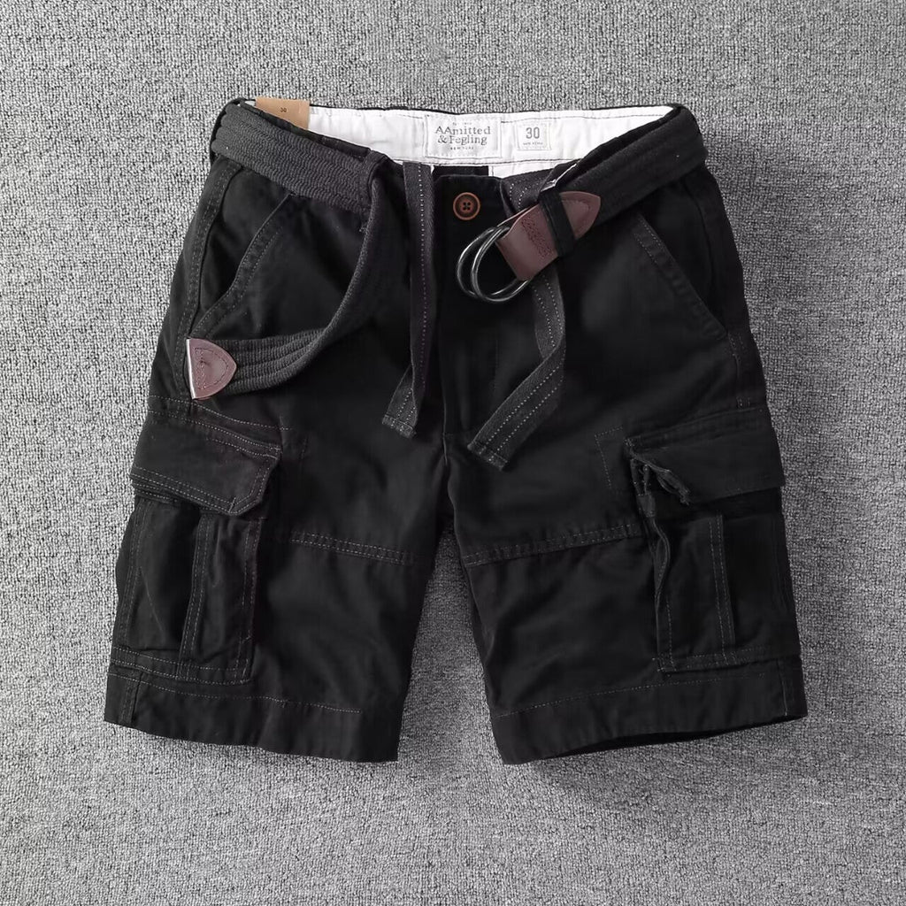 Szare Szorty Bawełniane Cargo o Luźnym Kroju dla Mężczyzn | Streetwear