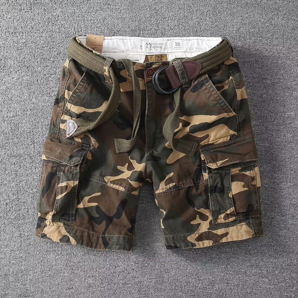 Szare Szorty Bawełniane Cargo o Luźnym Kroju dla Mężczyzn | Streetwear