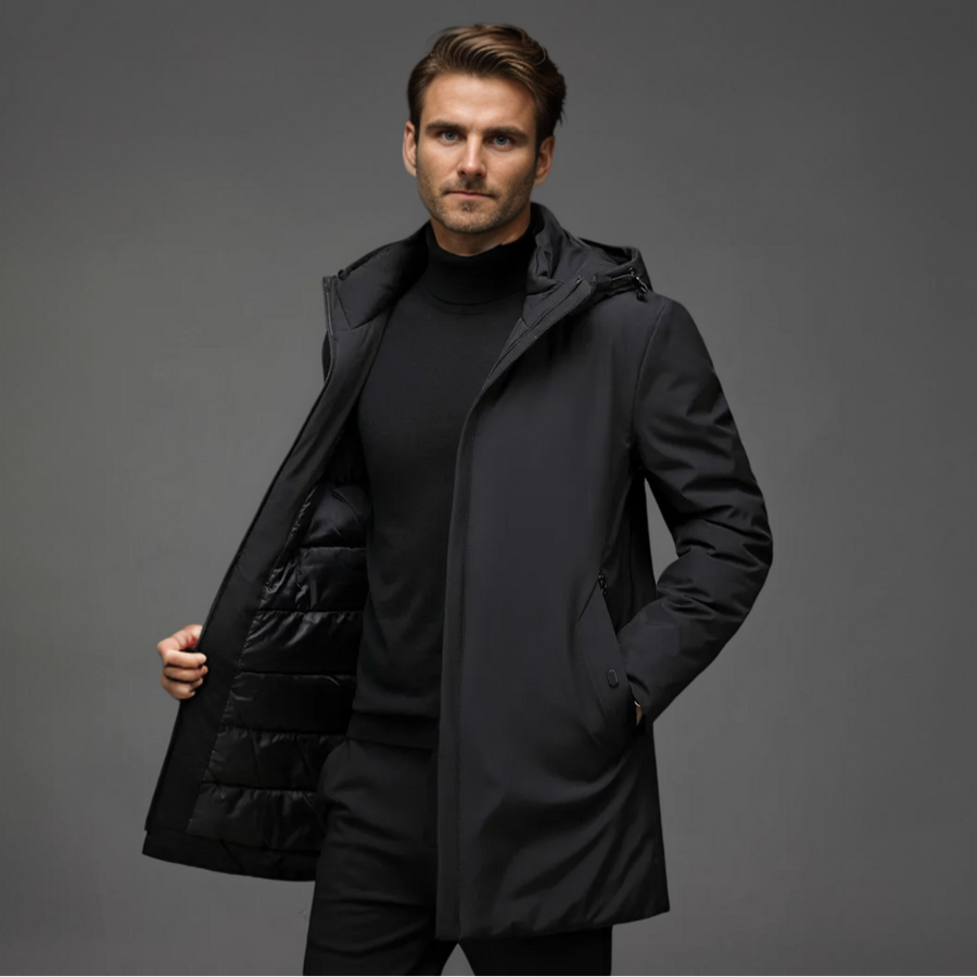 Kurtka Męska | Slim Fit, z Odpinanym Kapturem i Ukrytym Zapięciem