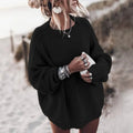 Sweter Damski | Oversize Krój z Grubym Splotem i Szerokimi Rękawami
