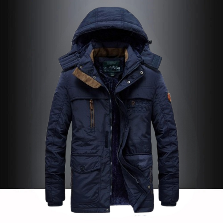 Kurtka Męska | Model Parka z Regulowanym Kapturem, Liczne Kieszenie