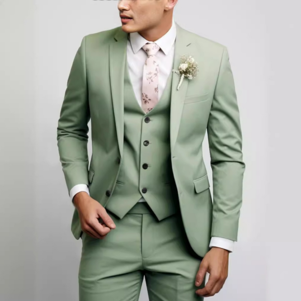 Garnitur Trzyczęściowy Slim Fit Męski z Kamizelką | Formalny na Wesele