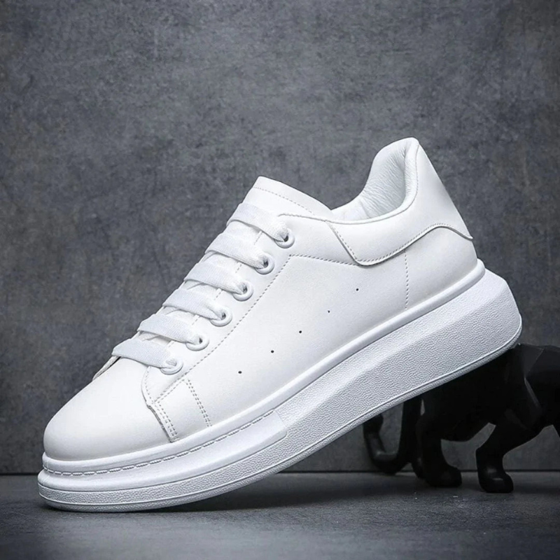 Sneakersy męskie skórzane z amortyzowaną podeszwą | Obuwie miejskie na co dzień