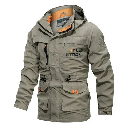 Kurtka Męska | Outdoorowy Styl z Regulowanym Kapturem i Kieszeniami