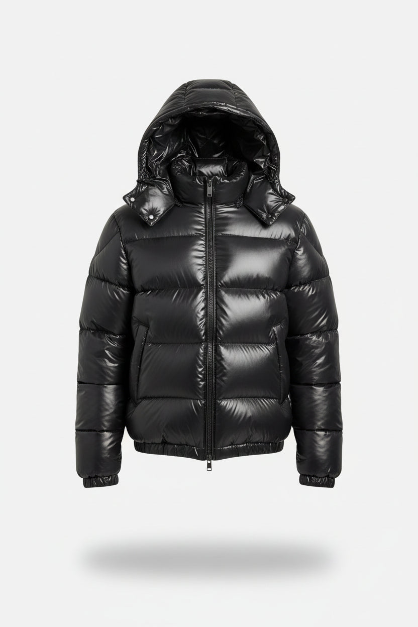 Kurtka pikowana męska z kapturem i podszewką sherpa | Odzież miejska outdoor