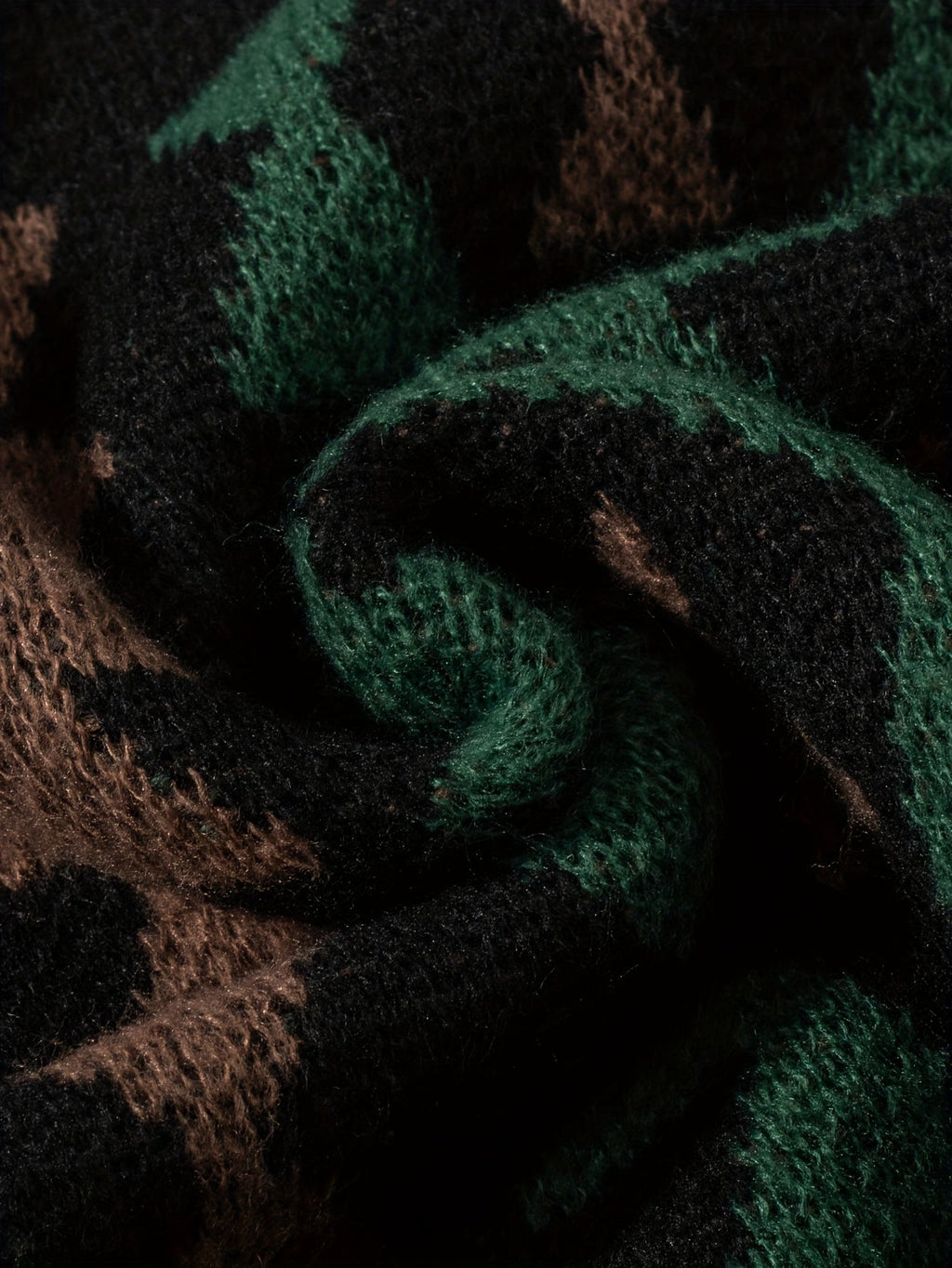 Sweter dzianinowy czarny we wzór geometryczny męski | Jesień i zima