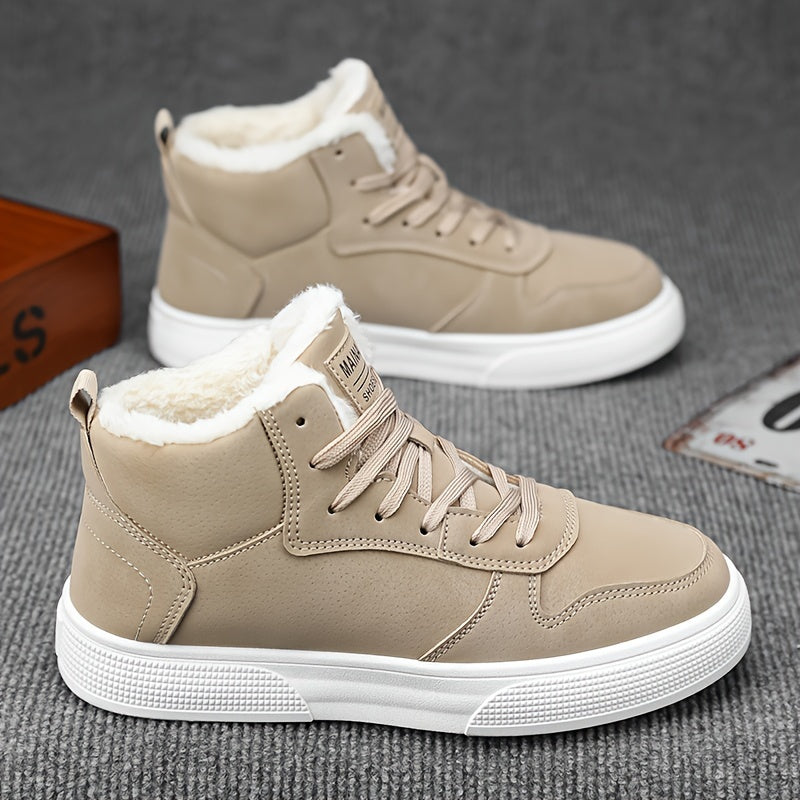 Sneakersy za kostkę ocieplane pluszową podszewką ze sznurowaniem męskie