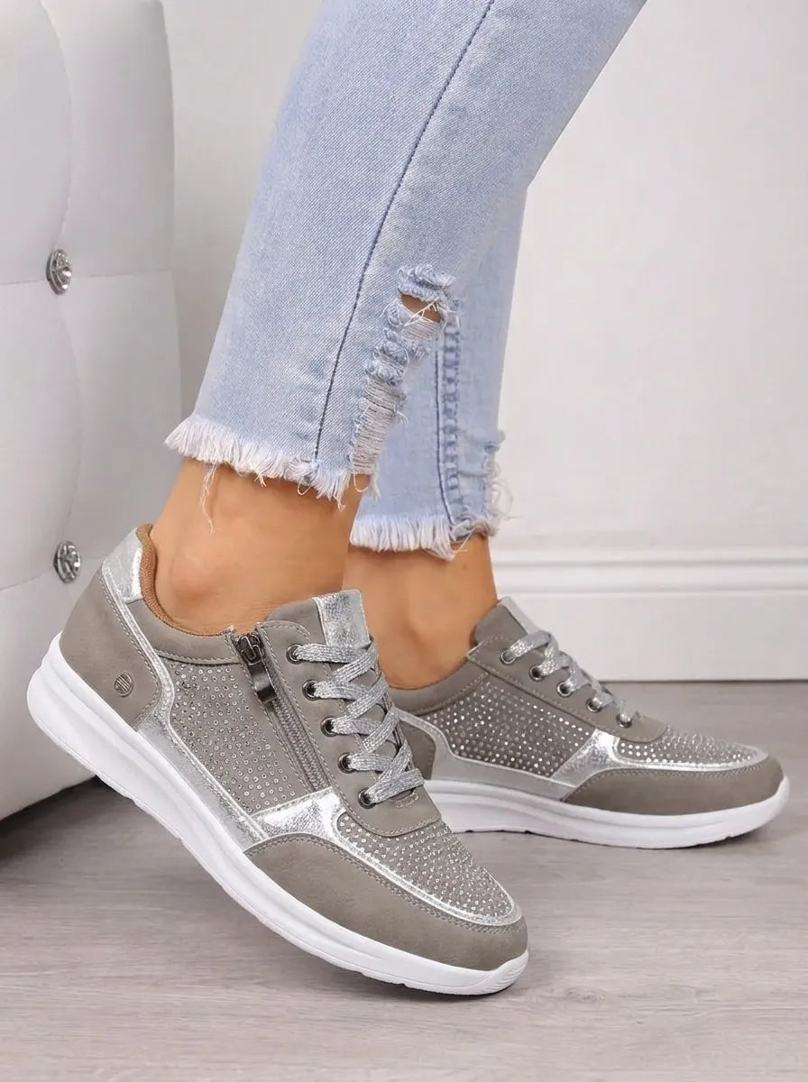 Buty sportowe ortopedyczne damskie z zamkiem błyskawicznym i miękką podeszwą