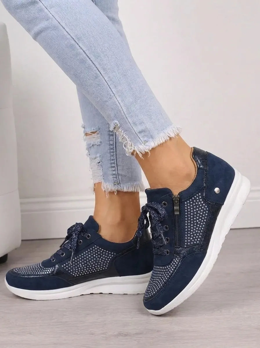 Buty sportowe ortopedyczne damskie z zamkiem błyskawicznym i miękką podeszwą