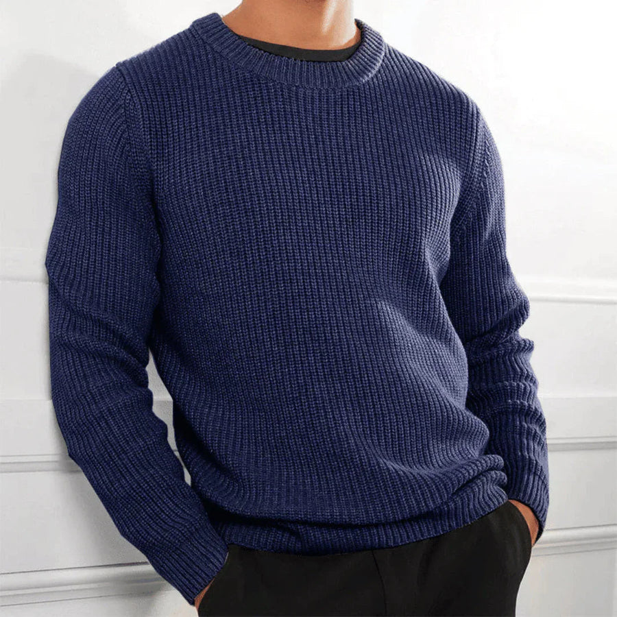 Sweter Męski | Prosta Linia Kroju, Okrągły Dekolt i Model Pullover