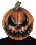 Maska Demona Dyni na Halloween Lateksowa Malowana Ręcznie Pomarańczowa Męska