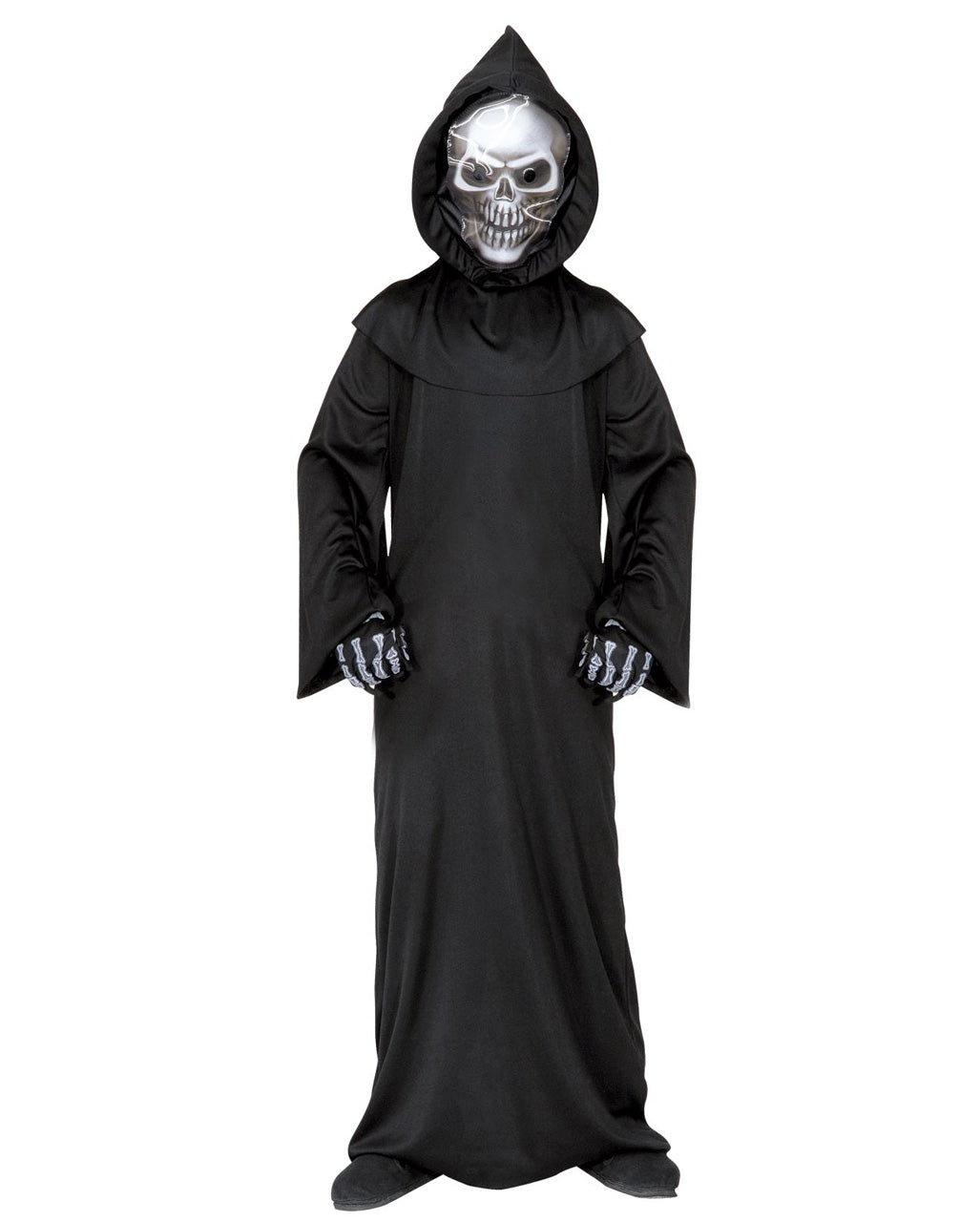 Czarny Kostium Kosiarza Śmierci z Maską Czaszki dla Dzieci na Halloween