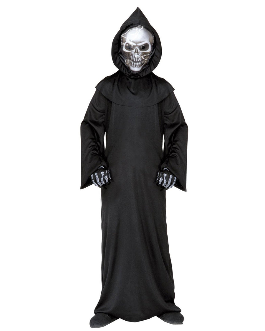Czarny Kostium Kosiarza Śmierci z Maską Czaszki dla Dzieci na Halloween